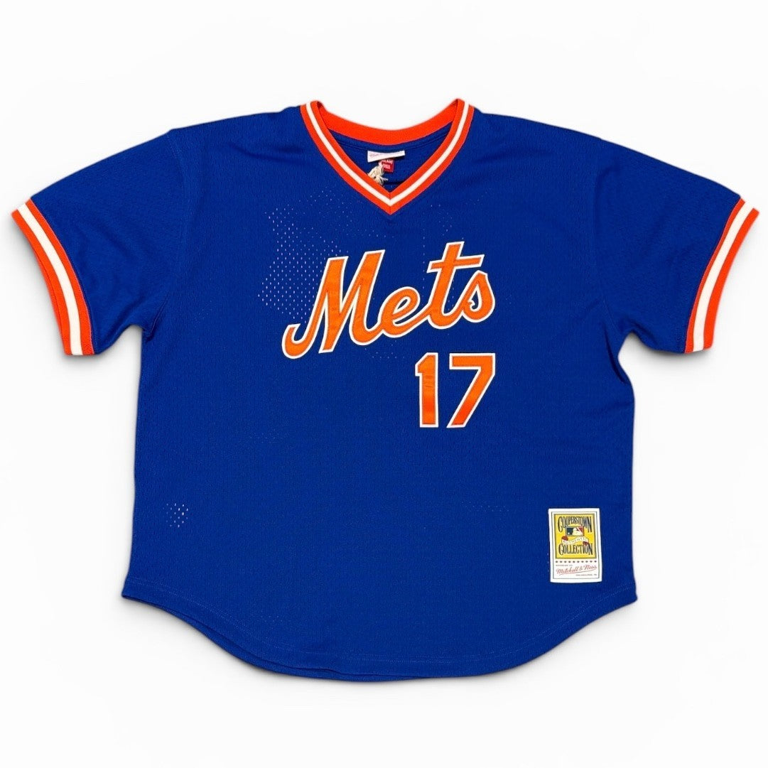 Keith Hernandez Signed Mets Mitchell & Ness Jersey w/ #17 Retired Becket BAS COA2