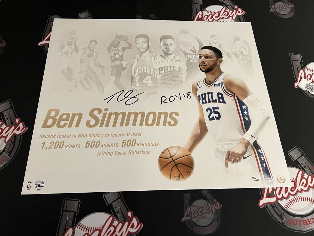 Ben Simmons Signed 20x24 Photo NBA Royalty "ROY 18" 11/125 UDA COA 76ers0