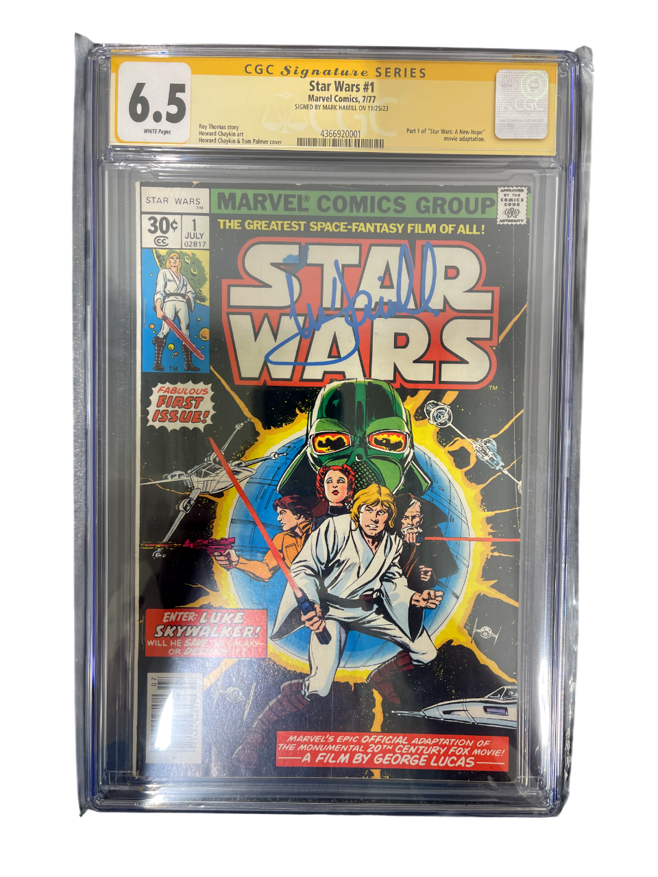 Mark Hamill Signed Autographed Marvel Star Wars #1 July 1977 Newsstand CGC 6.50
