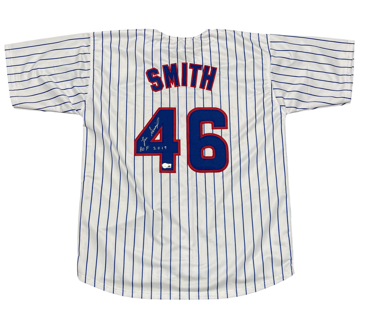 Lee Smith Signed Auto Chicago Cubs Jersey w/ HOF 2019 In Beckett Witness BAS COA0