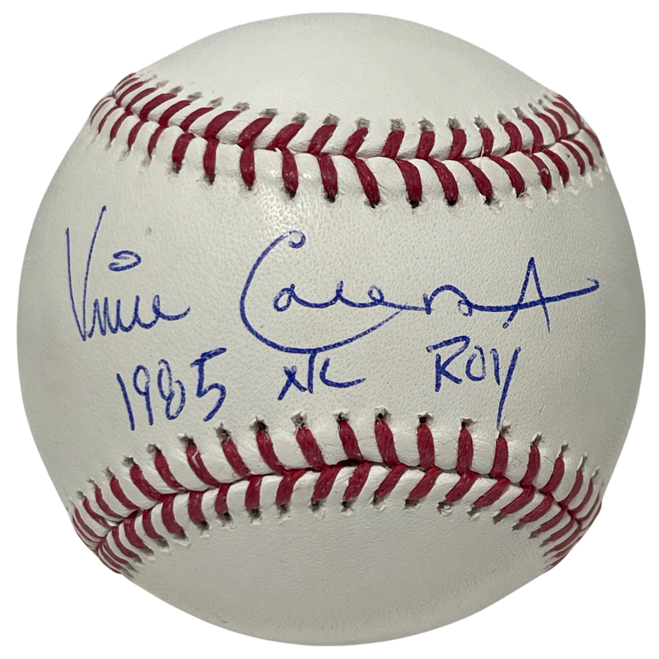 Vince Coleman Signed ROMLB Baseball w/ 1985 NL ROY Beckett Witness BAS COA0