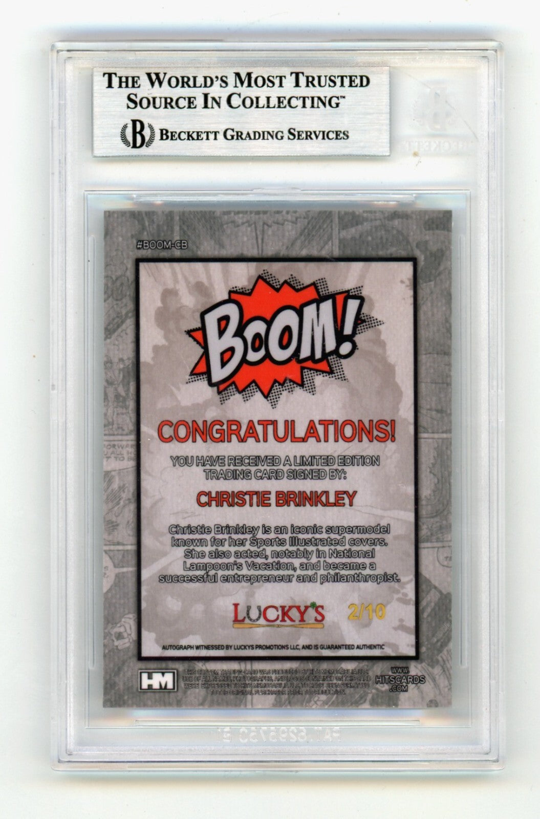 Christie Brinkley 2024 Hits Memorabilia BOOM Silver /10 Signed BGS BAS Auto1