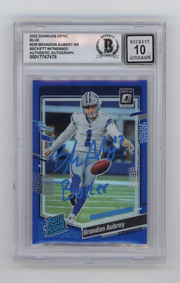 Brandon Aubrey 2023 Donruss Optic Blue 226 RC #/199 Signed w/ Butter BGS 10 Auto0