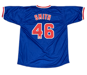 Lee Smith Signed Chicago Cubs Custom Blue Jersey Beckett Witness BAS COA0