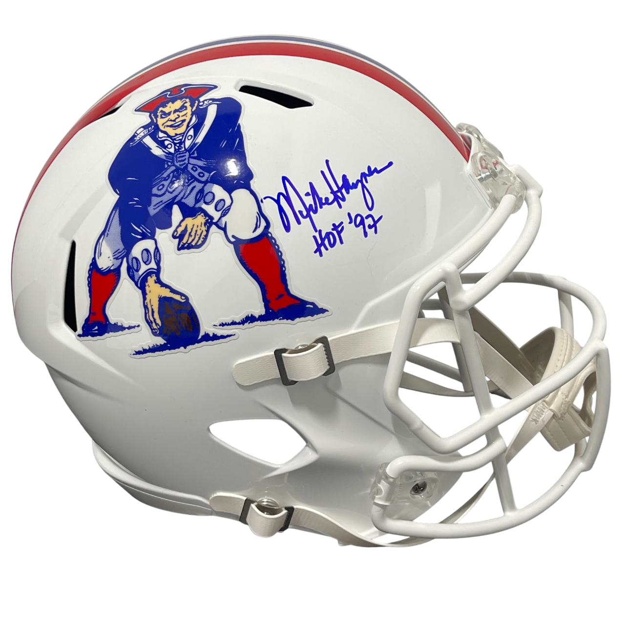 Mike Haynes Signed Patriots TB FS Full Size Helmet w/ HOF 97 Beckett Wit BAS COA0