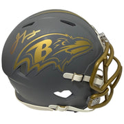 Jamal Lewis Signed Baltimore Ravens Slate Mini Helmet JSA Witness COA0