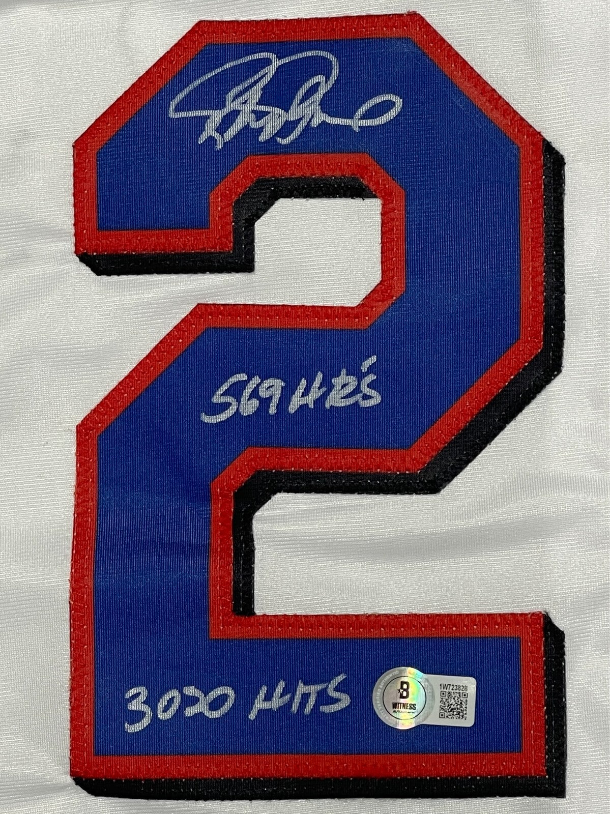 Rafael Palmeiro Signed Rangers Custom Jersey w/ 569 3020 Beckett Wit BAS COA1