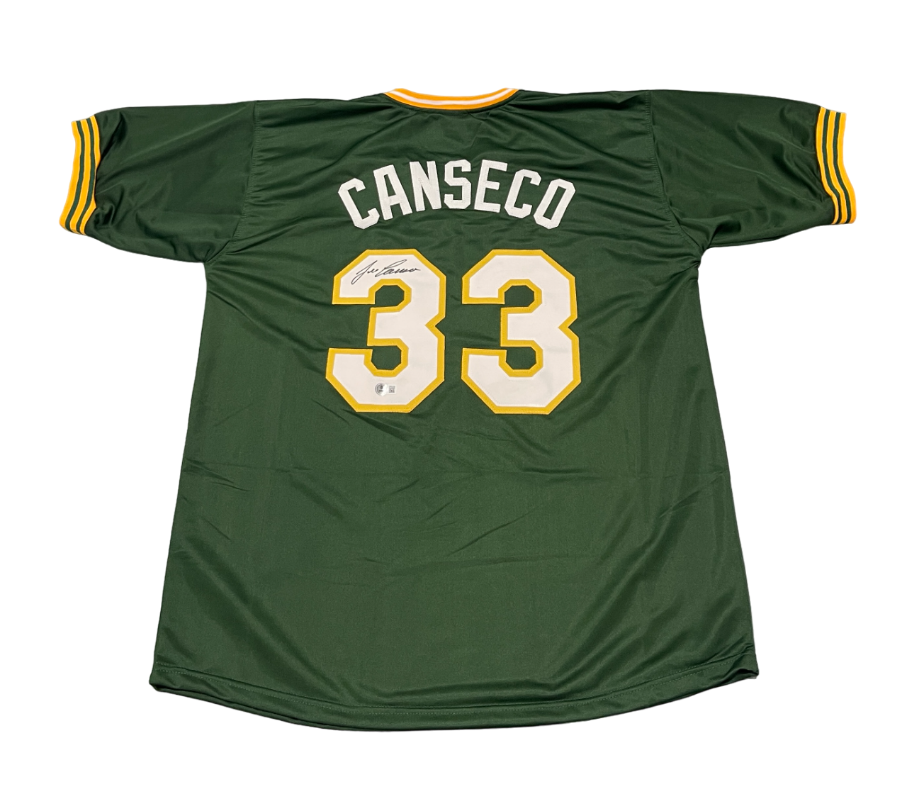 Jose Canseco Signed Oakland Athletics Custom Jersey Beckett Witness BAS COA0