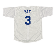 Steve Sax Signed Los Angeles Dodgers Custom Jersey w 82 NL ROY Beckett W BAS COA0