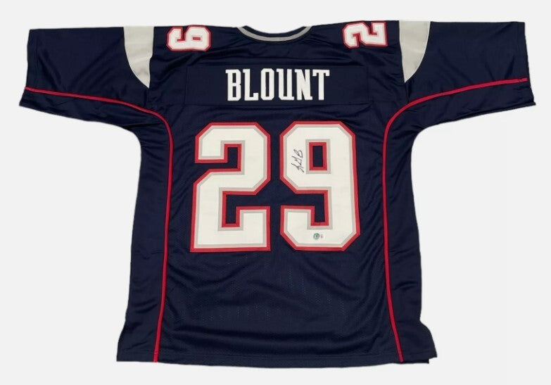 LeGarrette Blount Signed New England Patriots Custom Jersey Beckett BAS COA0
