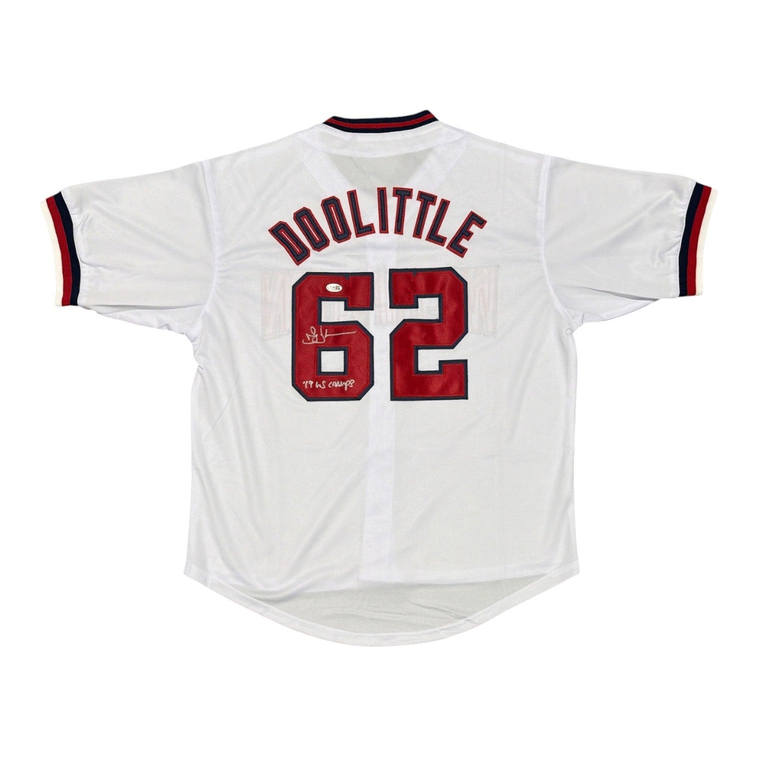 Sean Doolittle Signed Washington Nationals Custom Jersey  w 19 WS Champs JSA COA0