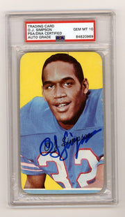 O.J. Simpson 1970 Topps Super 22 Rookie RC Signed PSA Authentic Auto Bills HOF A0