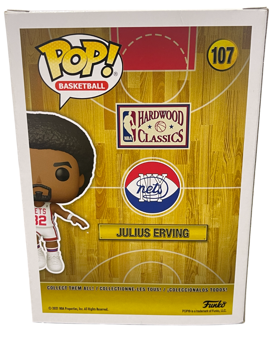 Julius Erving Signed Nets NBA Funko Pop #107 w/ Dr J Ins Beckett Witness BAS COA4
