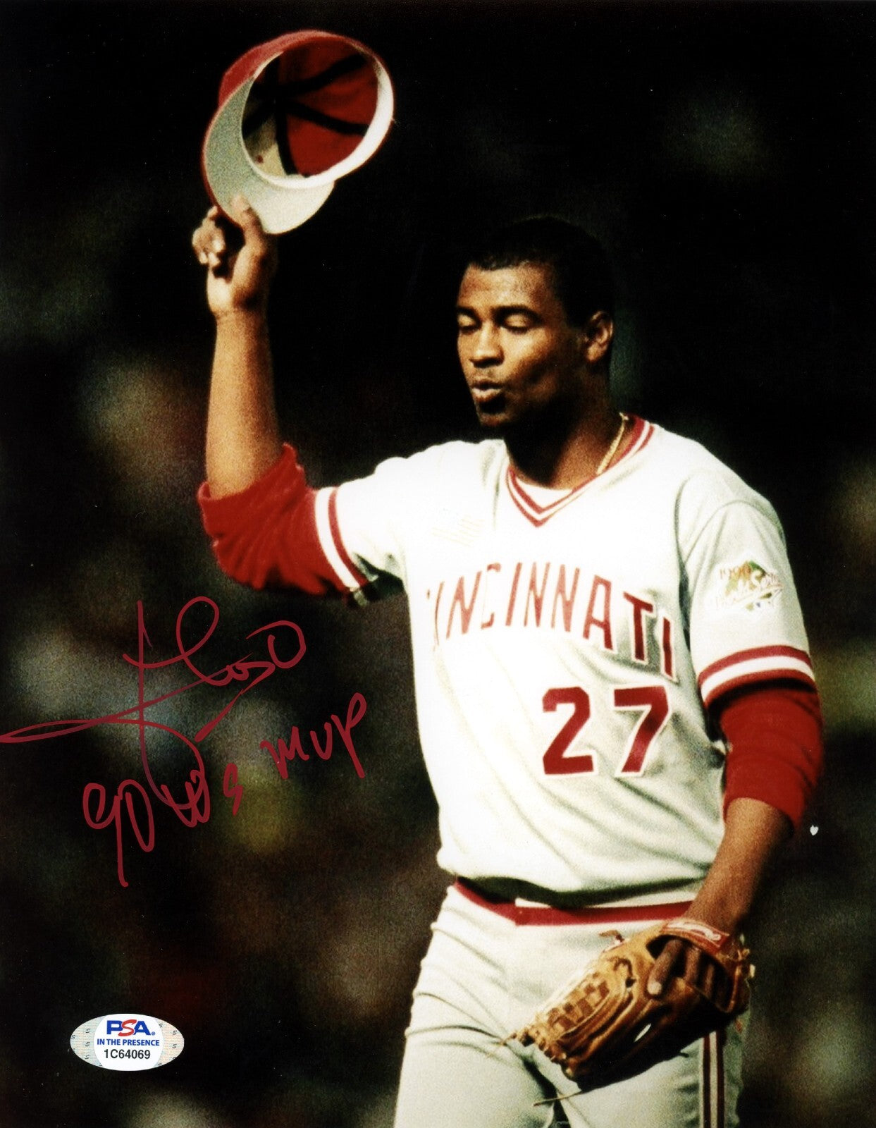 Jose Rijo Signed Autographed Cincinnati Reds 8x10 Photo w/ 90 WS MVP PSA COA #41