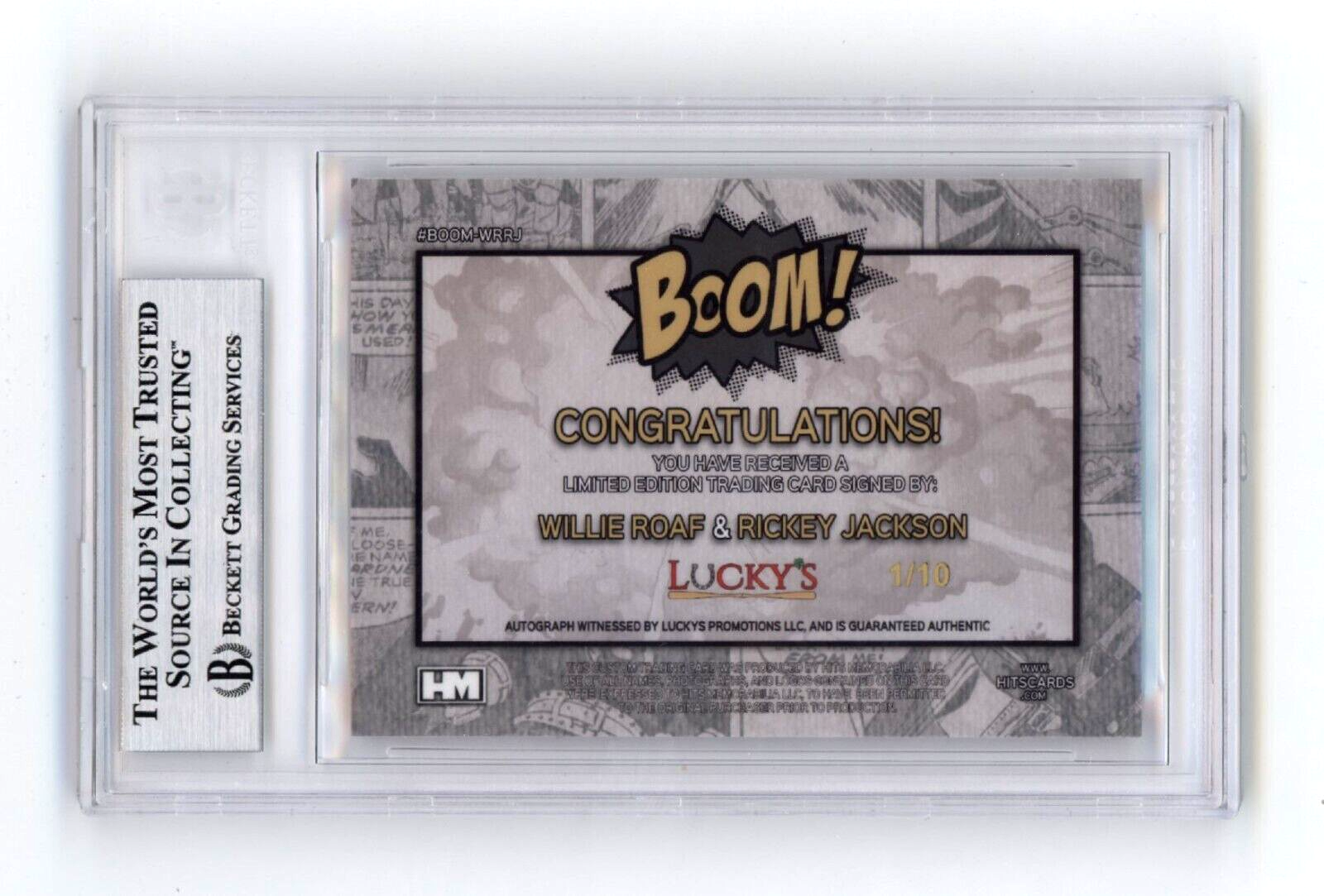 Willie Roaf & Rickey Jackson 2024 Hits BOOM Gold #/10 Dual Signed BGS BAS Auto1