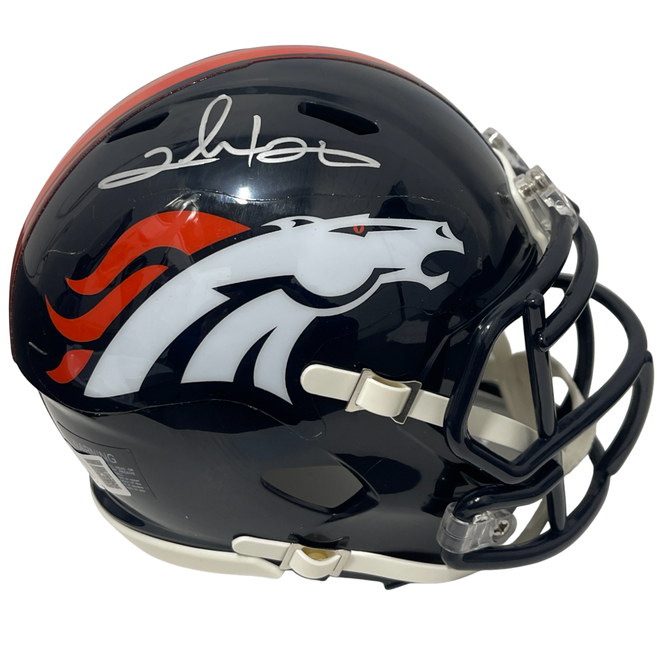 Clinton Portis Signed Broncos Speed Mini Helmet Beckett Witness BAS COA0