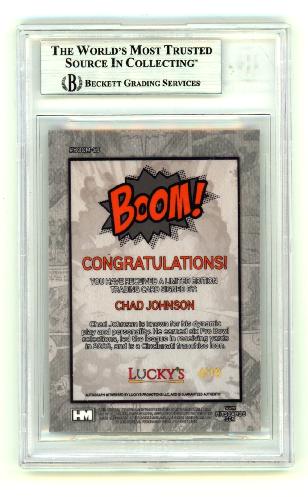 Chad Johnson 2024 Hits Memorabilia BOOM Gold /10 Signed BGS BAS Auto Cincinnati1
