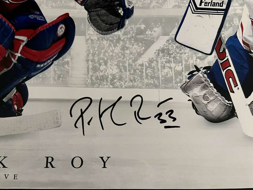 Patrick Roy Signed Auto 36x15 Photo "Triple Save" 5/100 Upper Deck UDA COA1