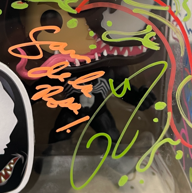 Tom Hardy Signed Venom Funko Pop #363 w/ Sam De La Rosa Sketch BAS & JSA COA A1