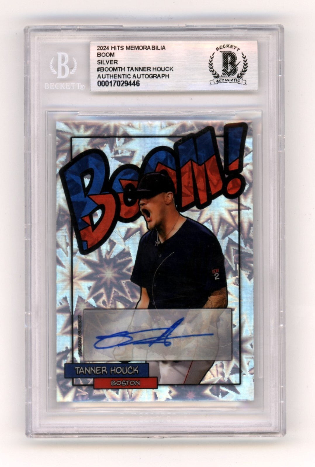Tanner Houck 2024 Hits Memorabilia BOOM Silver #/10 Signed BGS BAS Auto Red Sox0