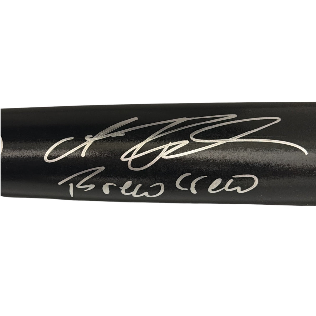 Andrew Fischer Signed Black Louisville Slugger Bat w/ Brew Crew JSA Witness COA1