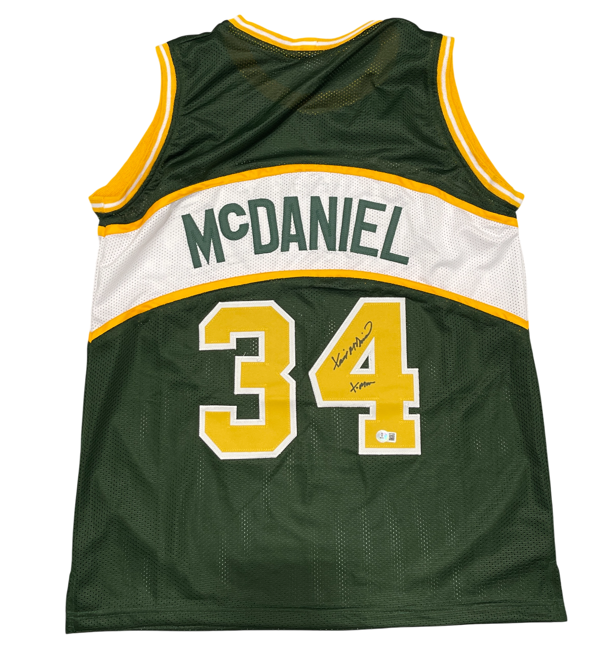 Xavier McDaniel Signed Seattle Sonics Custom Jersey w/ X-Man Beckett Wit BAS COA0