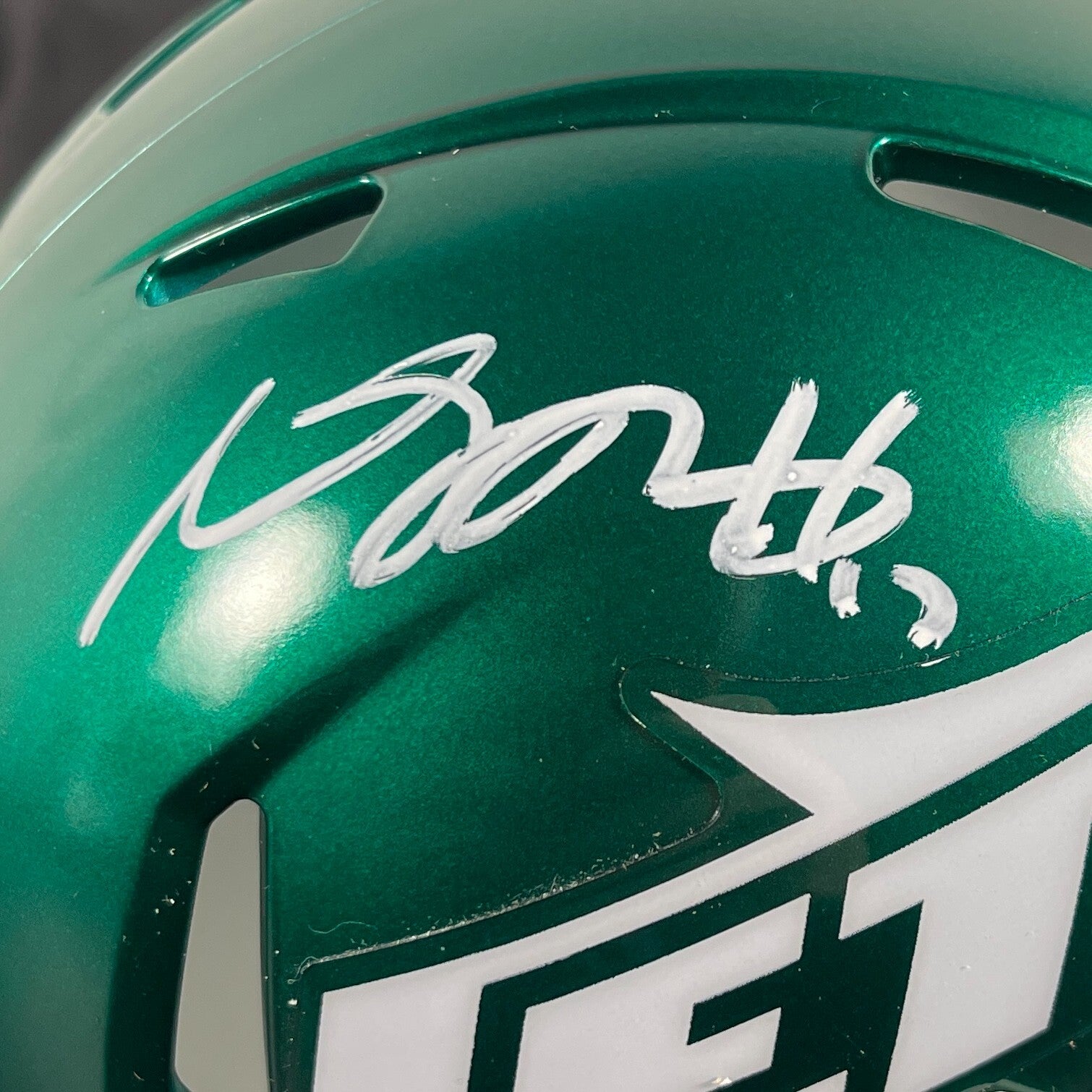 Davante Adams Signed New York Jets Speed Mini Helmet Beckett Witness BAS COA1
