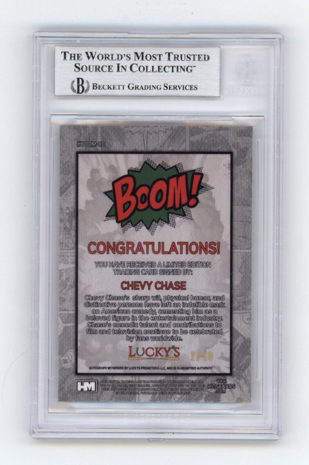 Chevy Chase 2024 Hits Memorabilia BOOM Gold #/10 Signed BGS BAS Auto X-Mas1