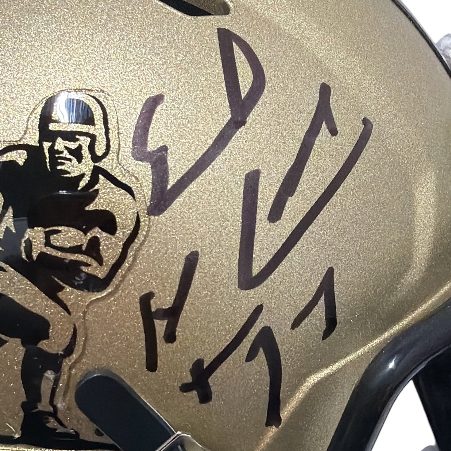 Earl Campbell Signed Heisman Logo Speed Mini Helmet w/ HT 77 JSA Witness COA1