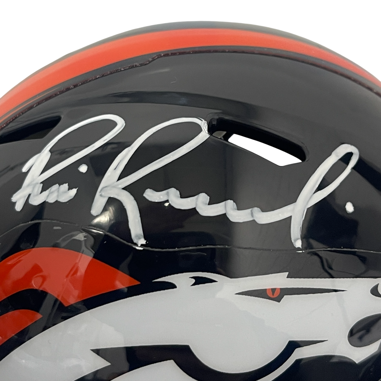 Bill Romanowski Signed Broncos Speed Mini Helmet Beckett Witness BAS COA1