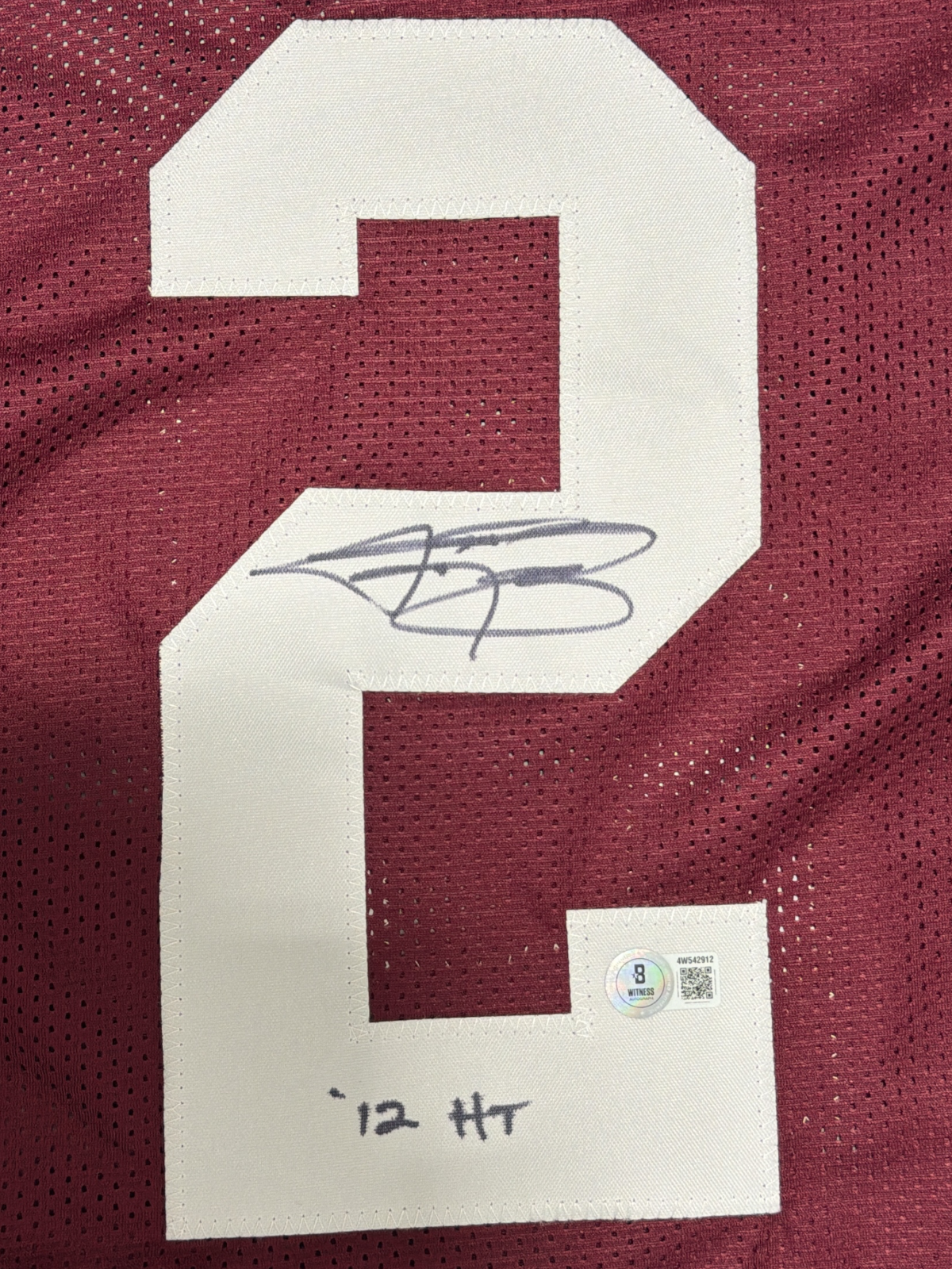 Johnny Manziel Signed Texas A&M Custom Jersey w/ 12 HT Beckett Witness BAS COA1
