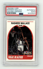 Rasheed Wallace 1999-00 Skybox NBA Hoops Decade Fleer #180 Signed PSA Auto0