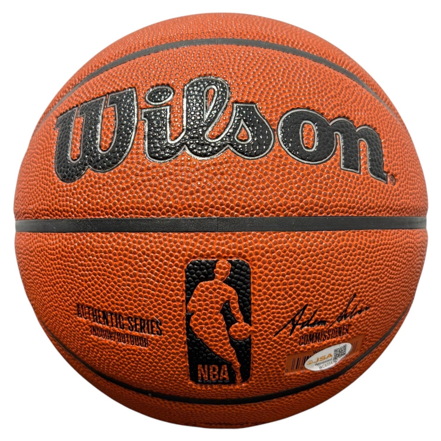 Larry Johnson Signed Autographed Wilson NBA Basketball w/ 92 ROY JSA Witness COA3