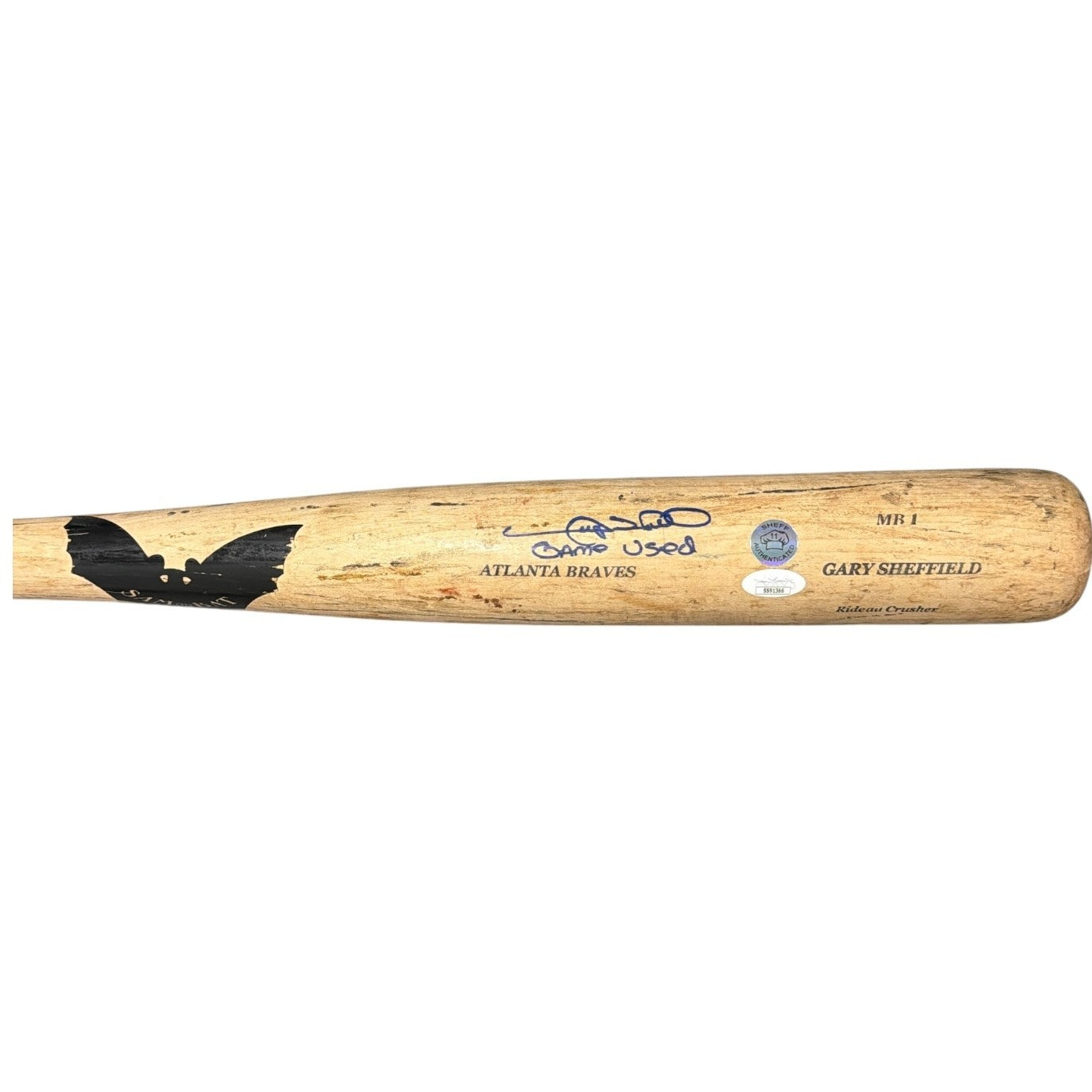 Gary Sheffield Signed Game Used Sam Bat Natural Bat JSA COA Braves A0