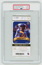 Johan Santana Josh Thole Signed Mets 1st No-Hitter Season Ticket Ins PSA 10 Auto0