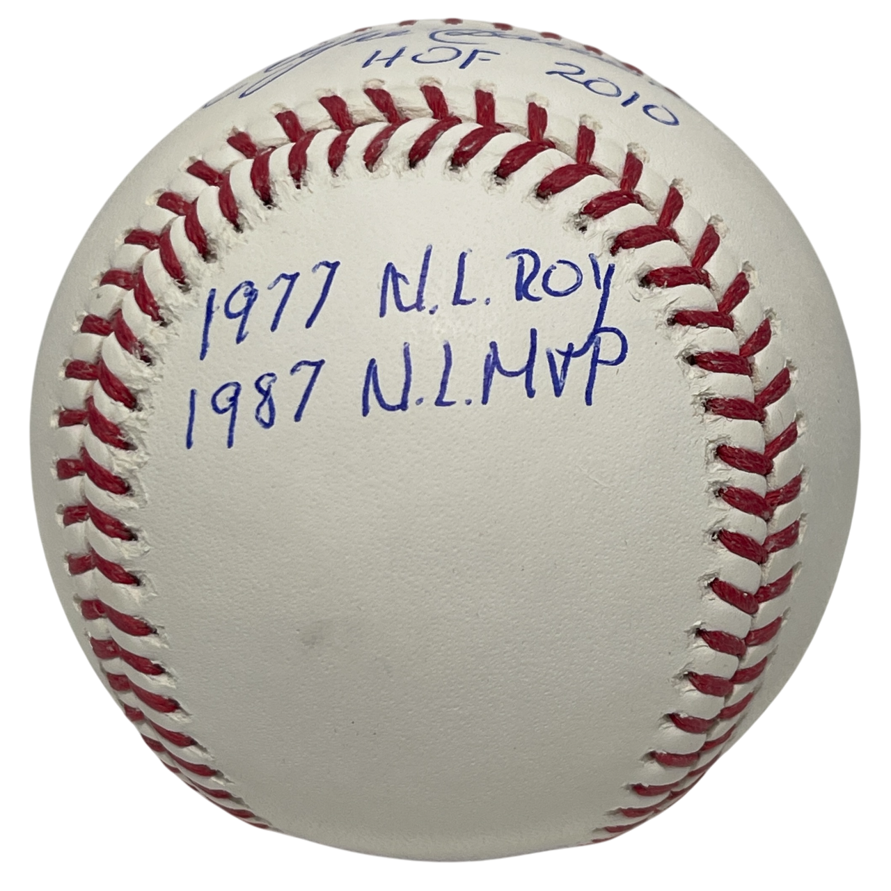 Andre Dawson Signed Rawlings ROMLB Baseball w/ 4 Ins Stat Beckett Wit BAS COA2