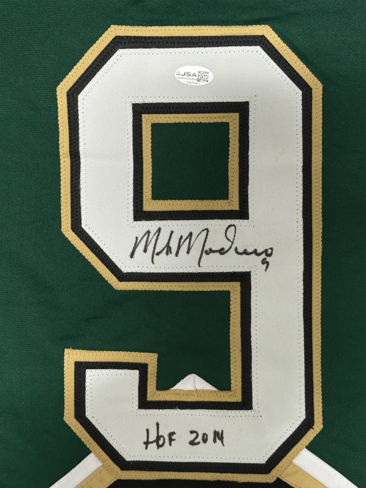 Mike Modano Signed Autographed Dallas Stars Custom Jersey w/ HOF 2014 JSA COA1