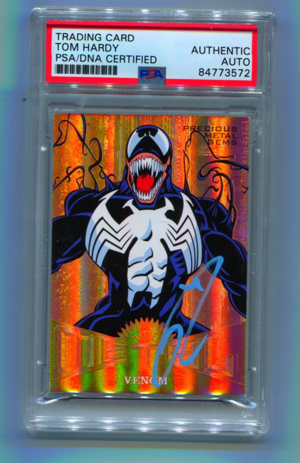 Tom Hardy 2017 Fleer Ultra Metal MM23 Bronze PMG Venom 6/199 SP Signed PSA Auto0