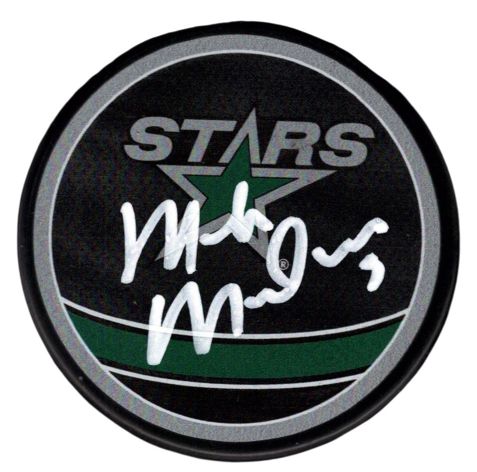 Mike Modano Signed Autographed Stars Reverse Retro Puck JSA Witness COA0