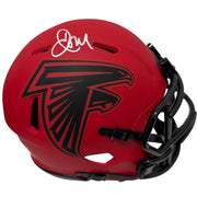 Jamal Anderson Signed Atlanta Falcons Rave Mini Helmet JSA Witness COA0