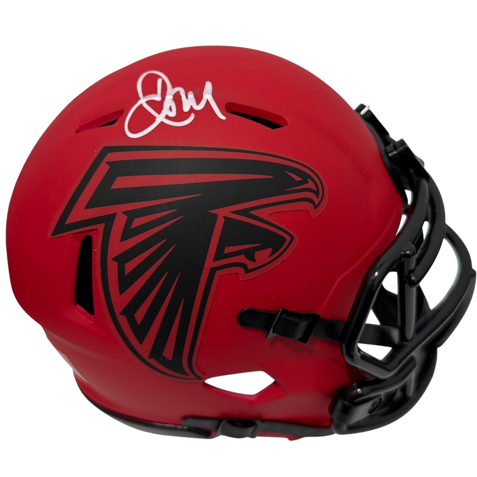Jamal Anderson Signed Atlanta Falcons Rave Mini Helmet JSA Witness COA0