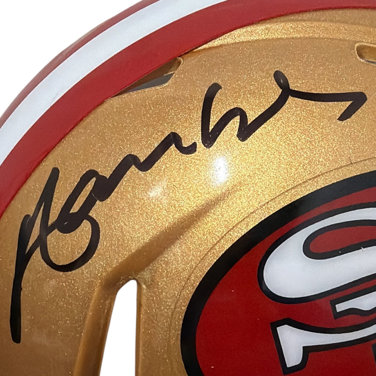 Merton Hanks Signed Autographed San Francisco 49ers TB Mini Helmet JSA Wit. COA1