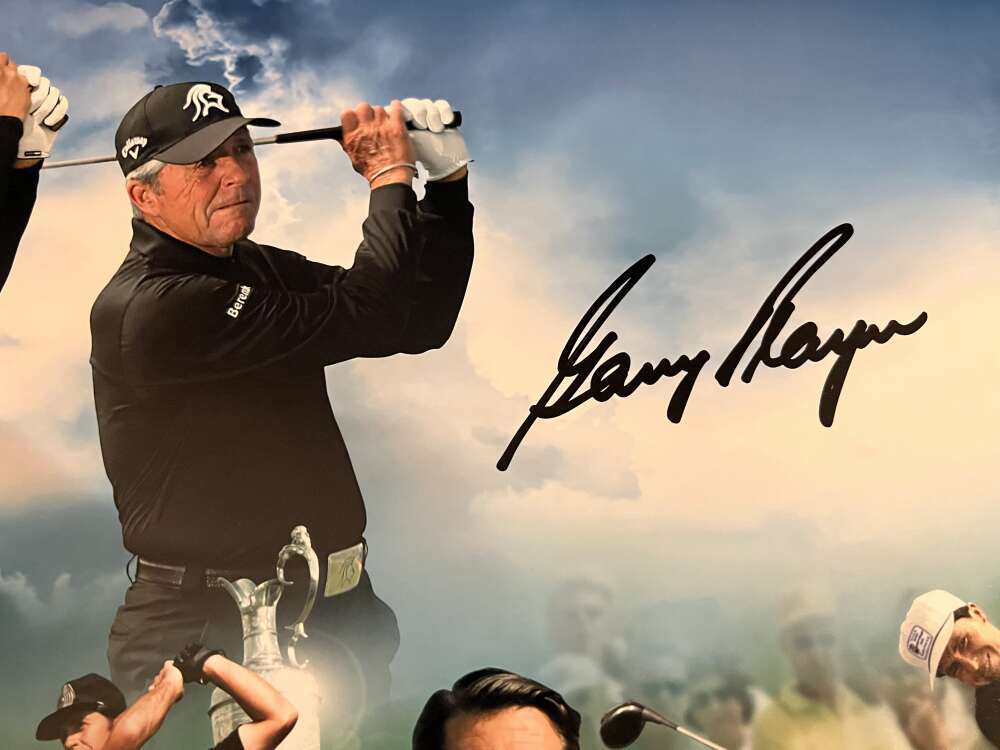 Tiger Woods & Gary Player Signed Auto 20x24 Photo Double Major 31/50 UDA COA2