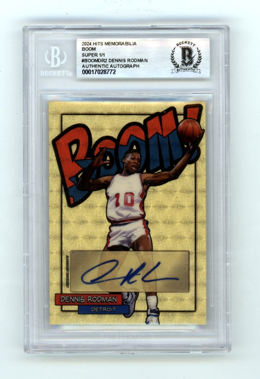 Dennis Rodman 2024 Hits Memorabilia BOOM Super #1/1 Signed BGS BAS Auto Pistons0