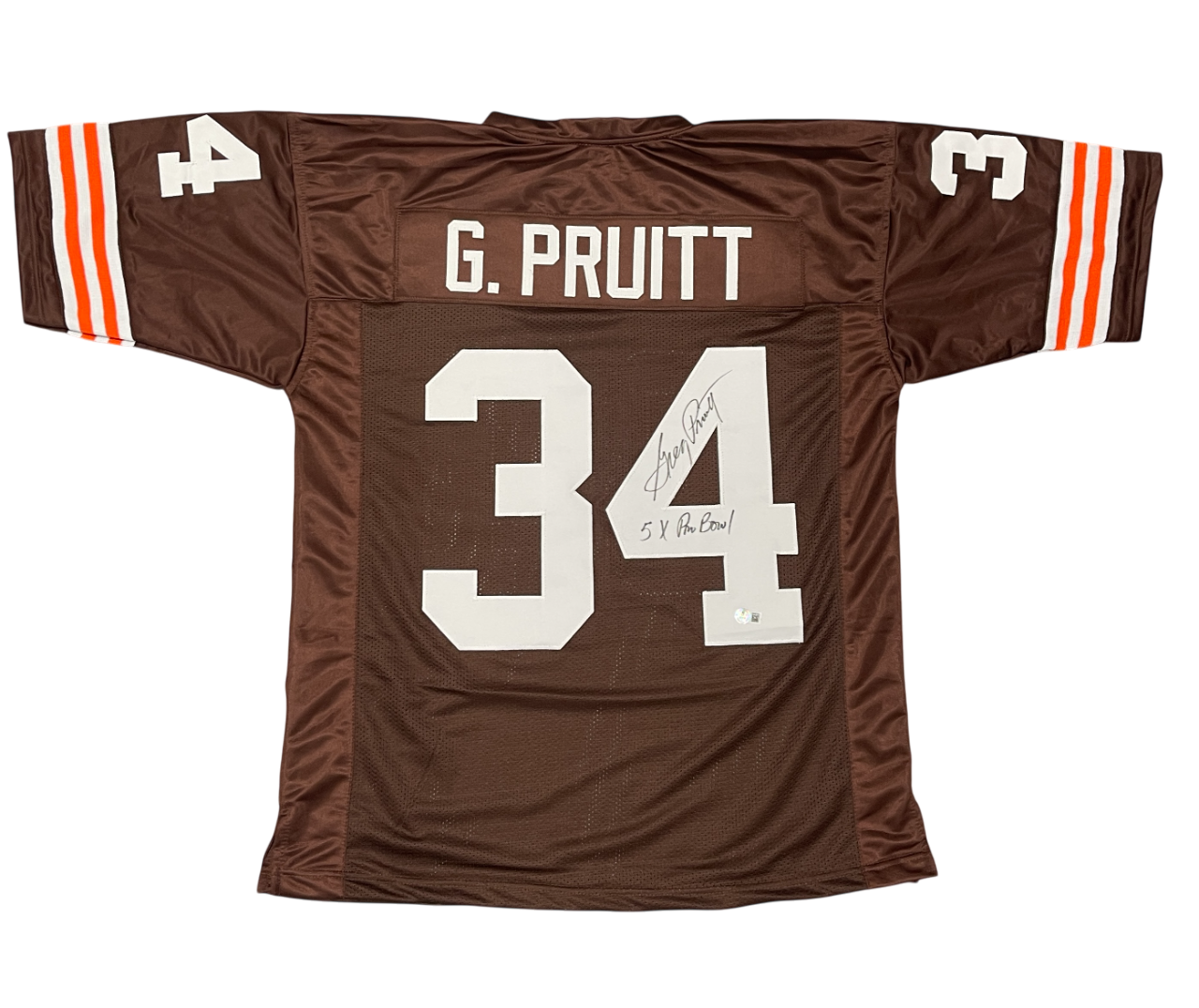 Greg Pruitt Signed Cleveland Browns Custom Jersey w 5 Pro Bowl Beckett W BAS COA0