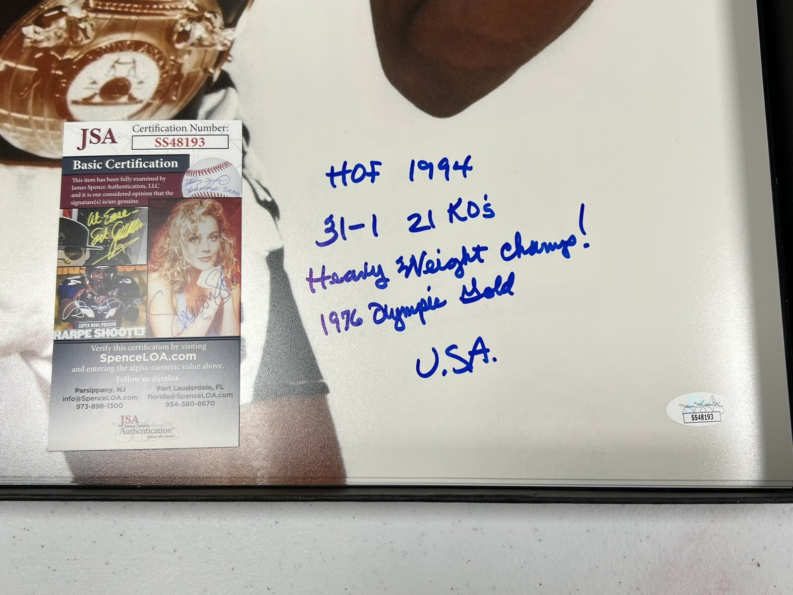 Michael Spinks "Jinx" Signed Auto 16x20 Photo Multiple Inscriptions HOF JSA COA2