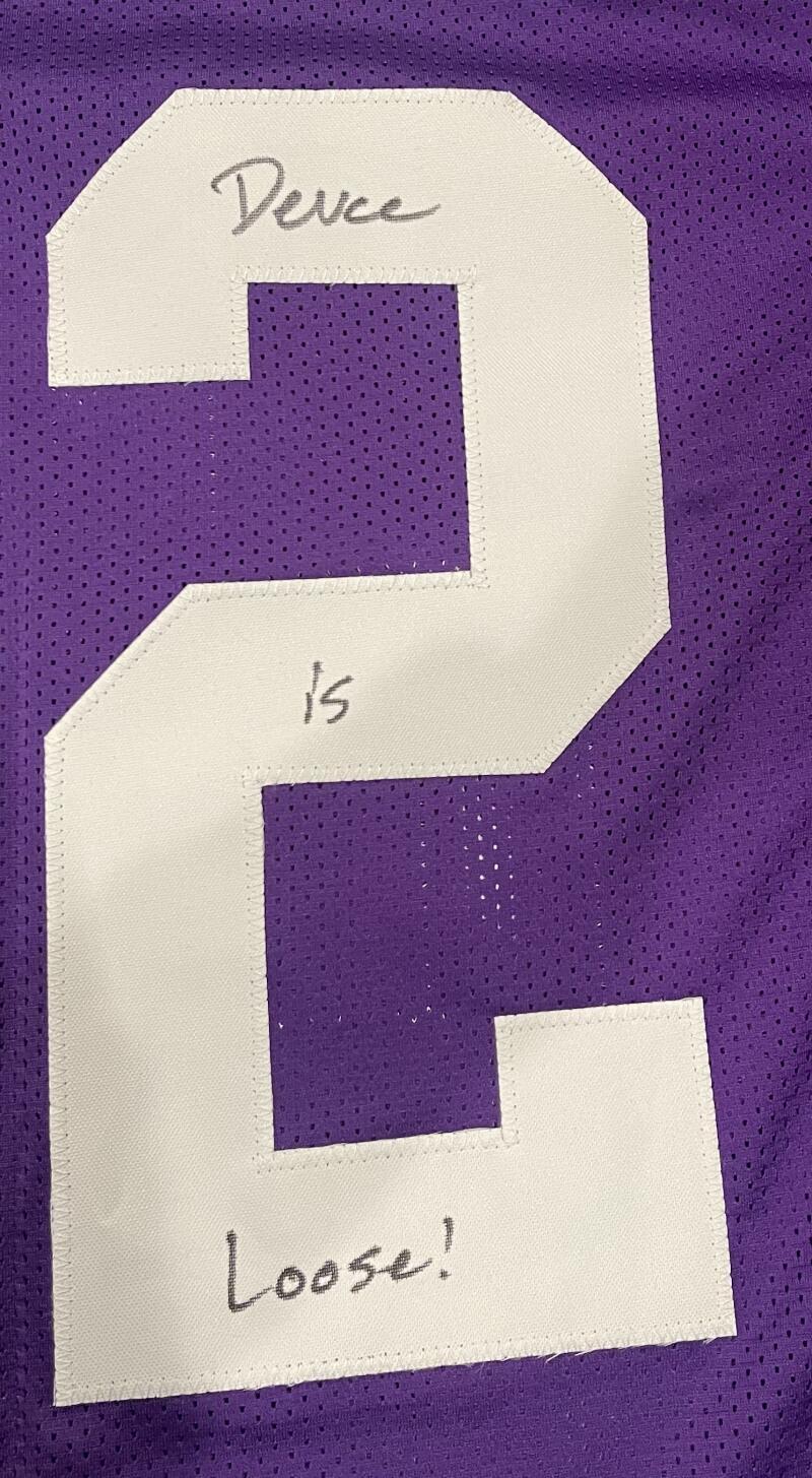 Deuce Vaughn Signed Kansas State Custom Jersey Deuce is Loose Beckett BAS COA2