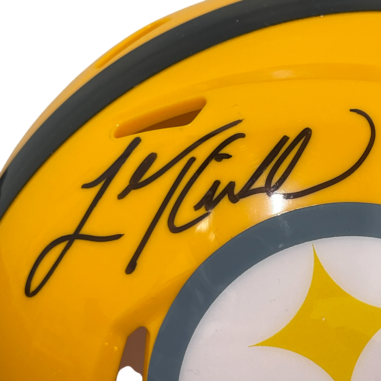 Levon Kirkland Signed Steelers Gold 75th Ann Mini Helmet Beckett W BAS COA1