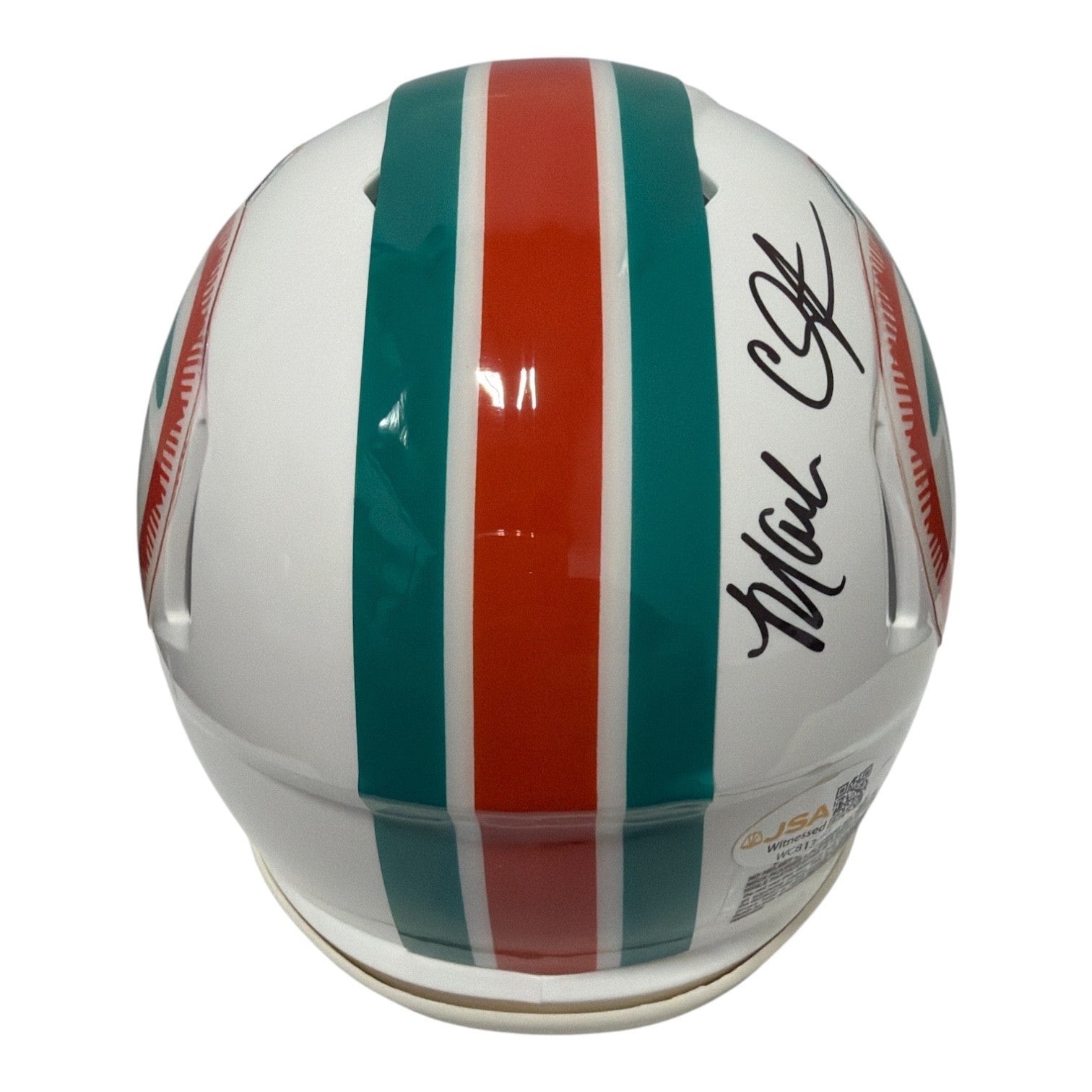 Mark Clayton Signed Autographed Miami Dolphins TB Mini Helmet JSA Witness COA2