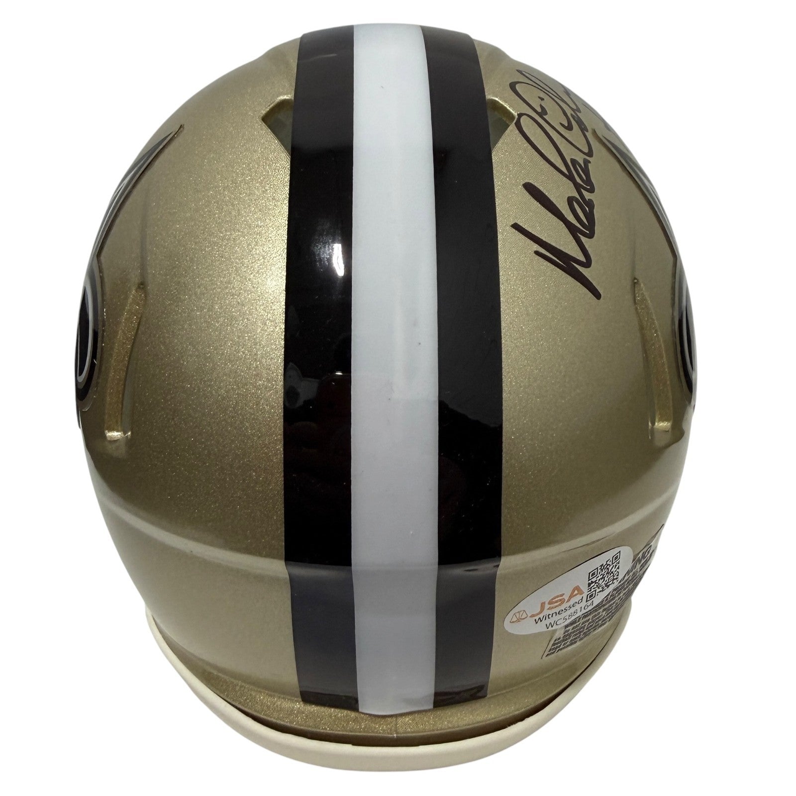Morten Anderson Signed Saints Speed Mini Helmet w/ HOF 2017 JSA Witness COA2